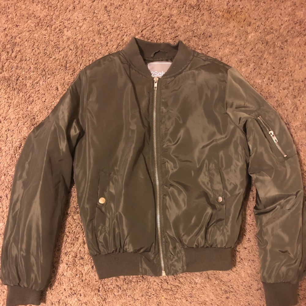 Olive bomber jacket